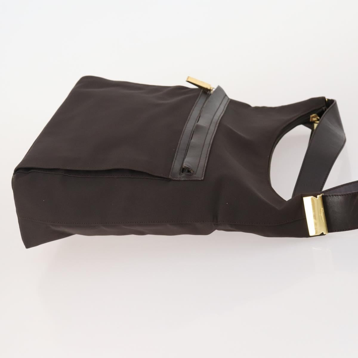 Salvatore Ferragamo Shoulder Bag Nylon 2 Set Pink Dark Brown Auth bs34893