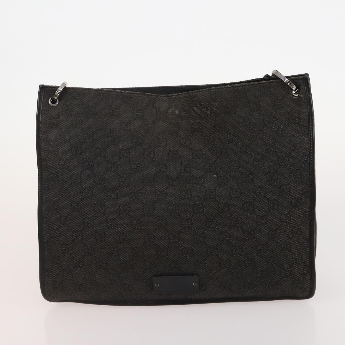 GUCCI GG Canvas GG Supreme Tote Bag Leather PVC 3 Set Black Beige Auth bs34896