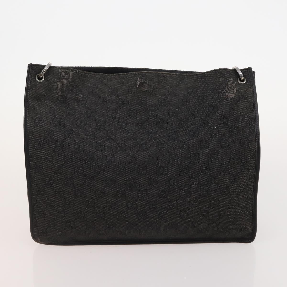 GUCCI GG Canvas GG Supreme Tote Bag Leather PVC 3 Set Black Beige Auth bs34896
