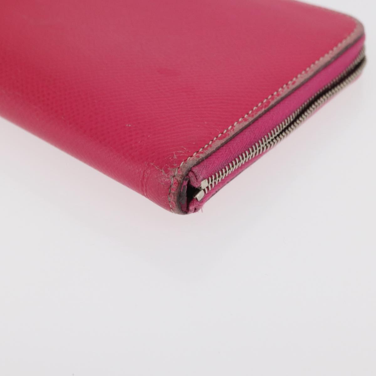 HERMES Wallet Leather 3 Set Pink Red beige Auth bs34898