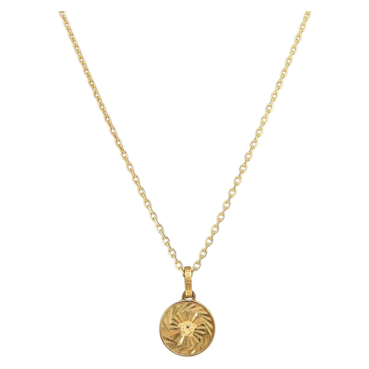 VERSACE Necklace metal Gold Tone Auth bs34900A