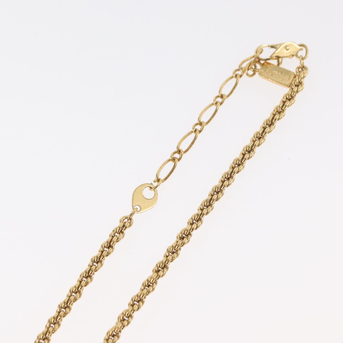SAINT LAURENT Necklace metal Gold Tone Auth bs34901A