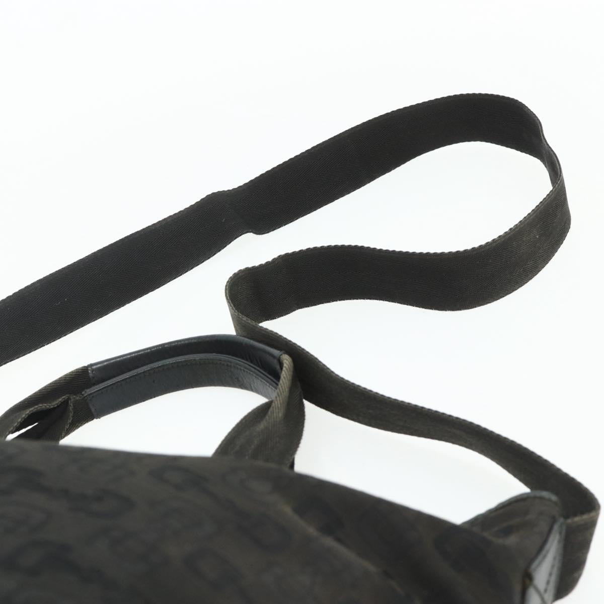 GUCCI Tote Bag Canvas 2way Black Silver 240058 Auth bs34902