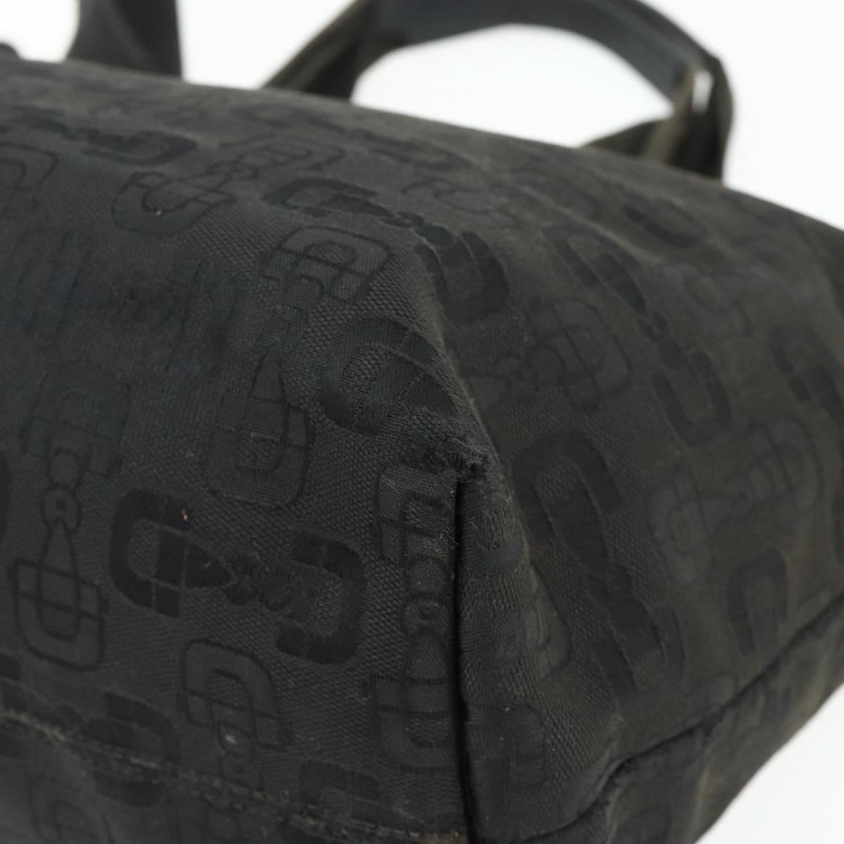GUCCI Tote Bag Canvas 2way Black Silver 240058 Auth bs34902