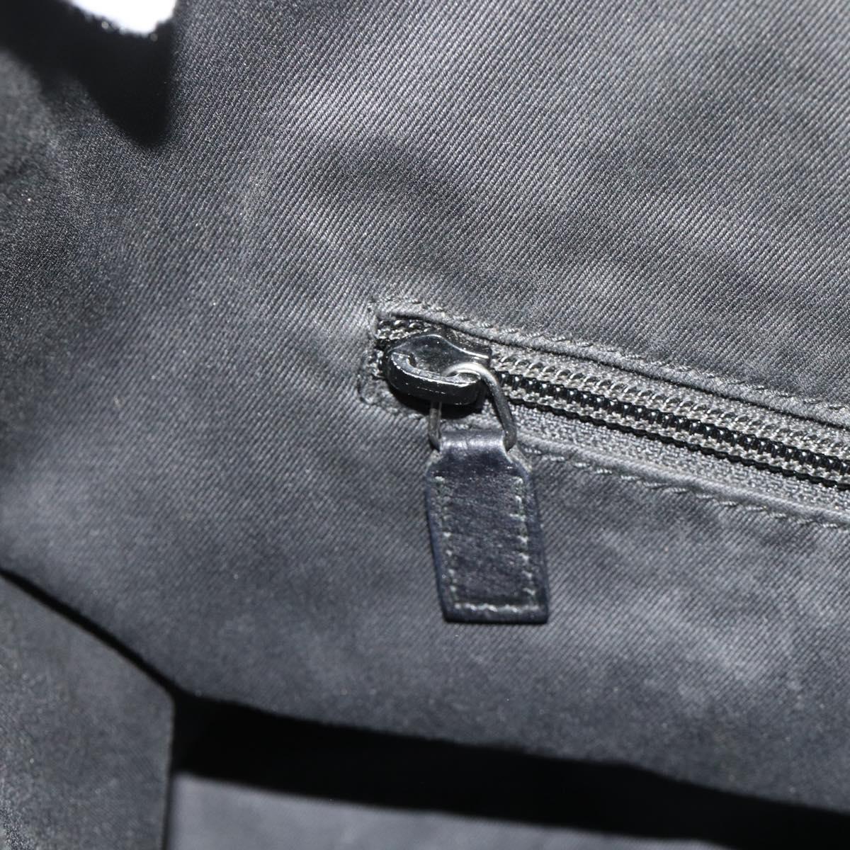 GUCCI Tote Bag Canvas 2way Black Silver 240058 Auth bs34902