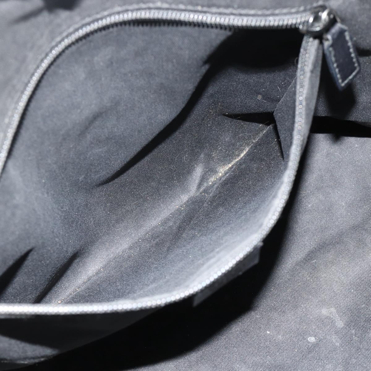 GUCCI Tote Bag Canvas 2way Black Silver 240058 Auth bs34902