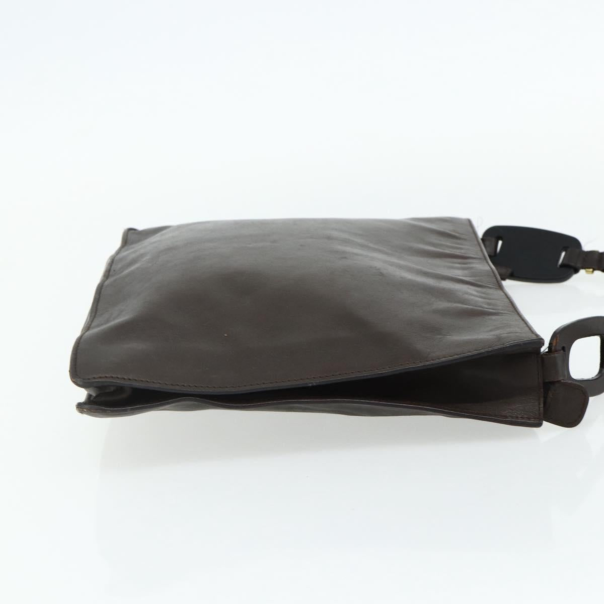 GUCCI Shoulder Bag Leather Brown 001 2122 1822 Auth bs34903
