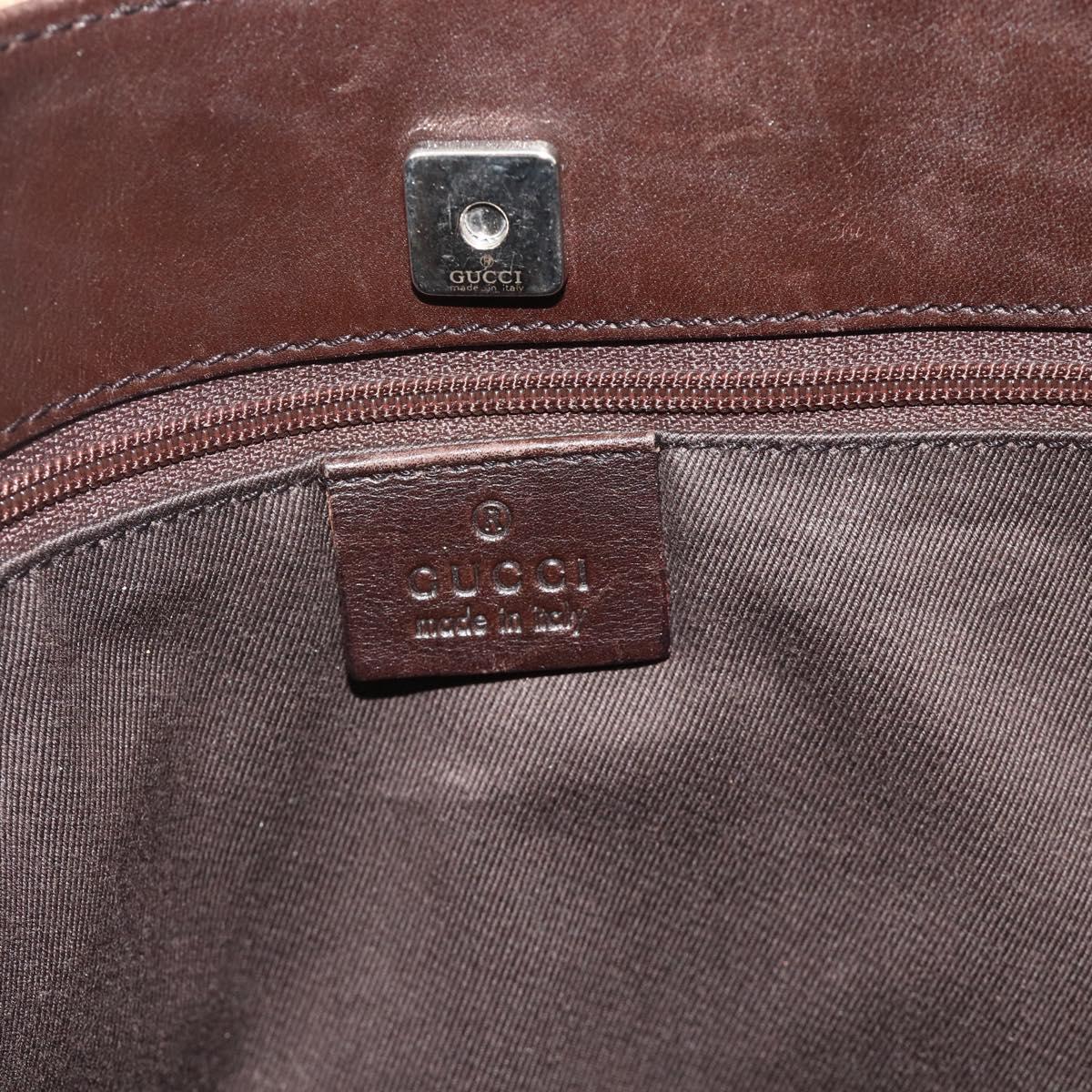 GUCCI GG Canvas Tote Bag Beige Silver 73983 Auth bs34904