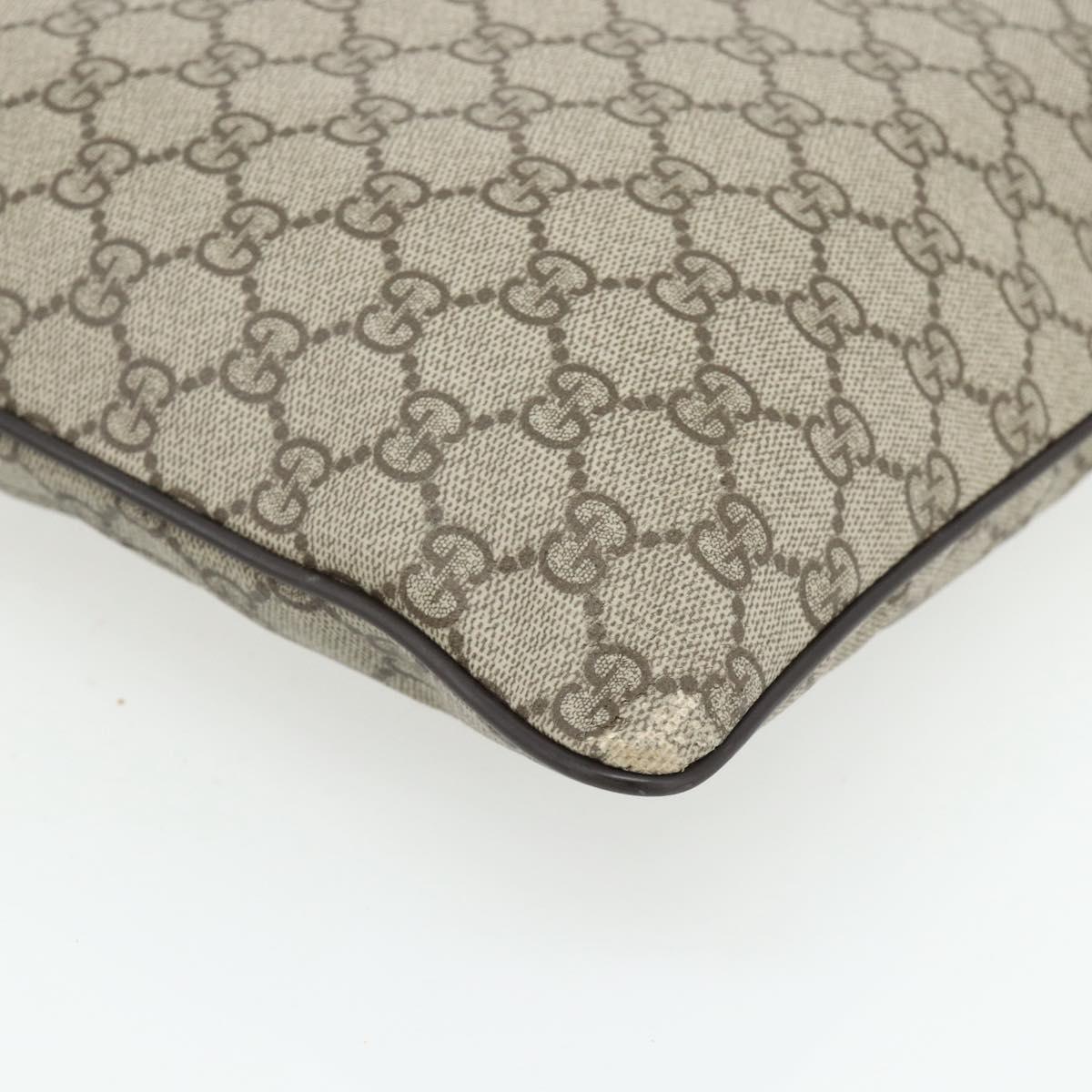 GUCCI GG Supreme Shoulder Bag PVC Beige Silver 141626 Auth bs34913