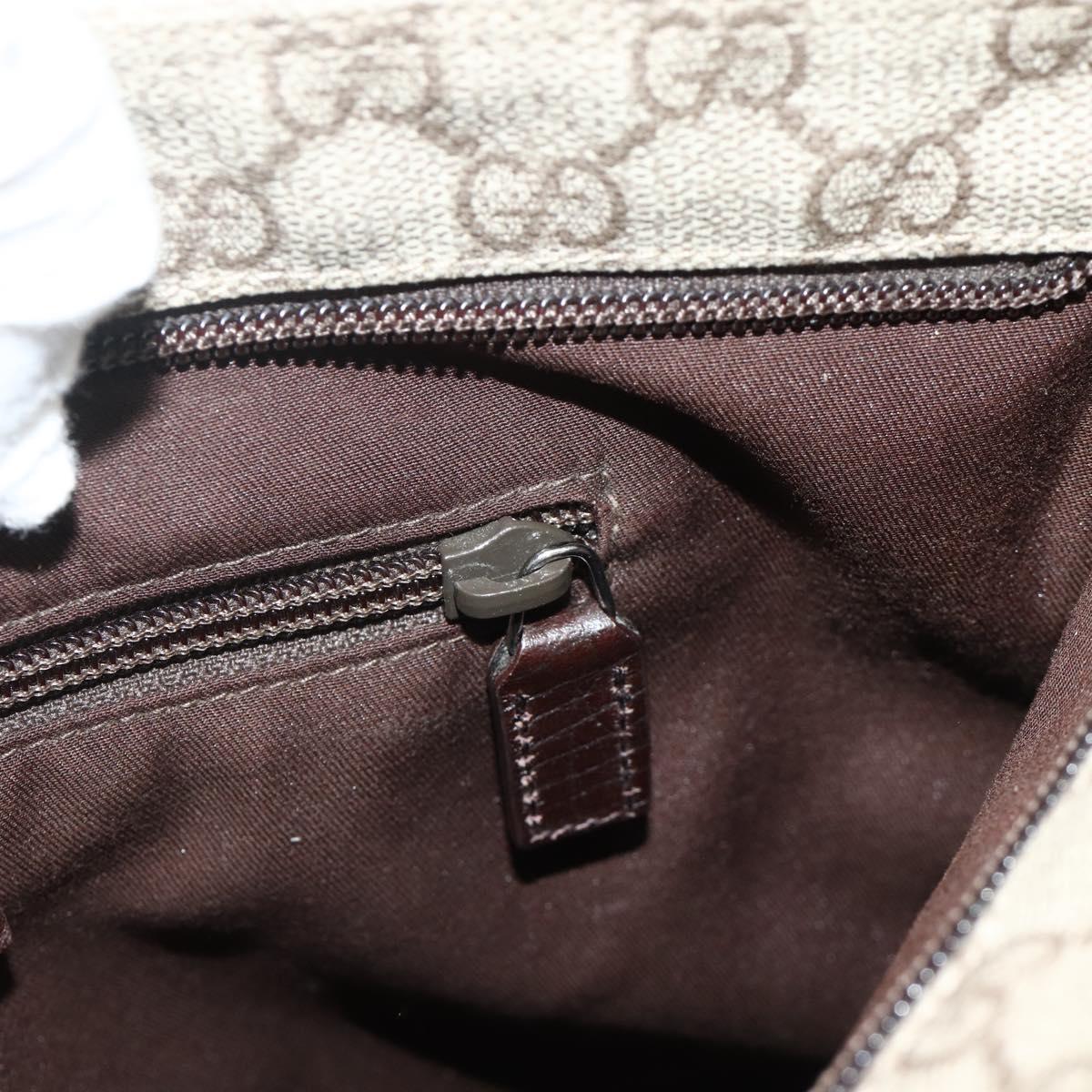 GUCCI GG Supreme Shoulder Bag PVC Beige Silver 141626 Auth bs34913