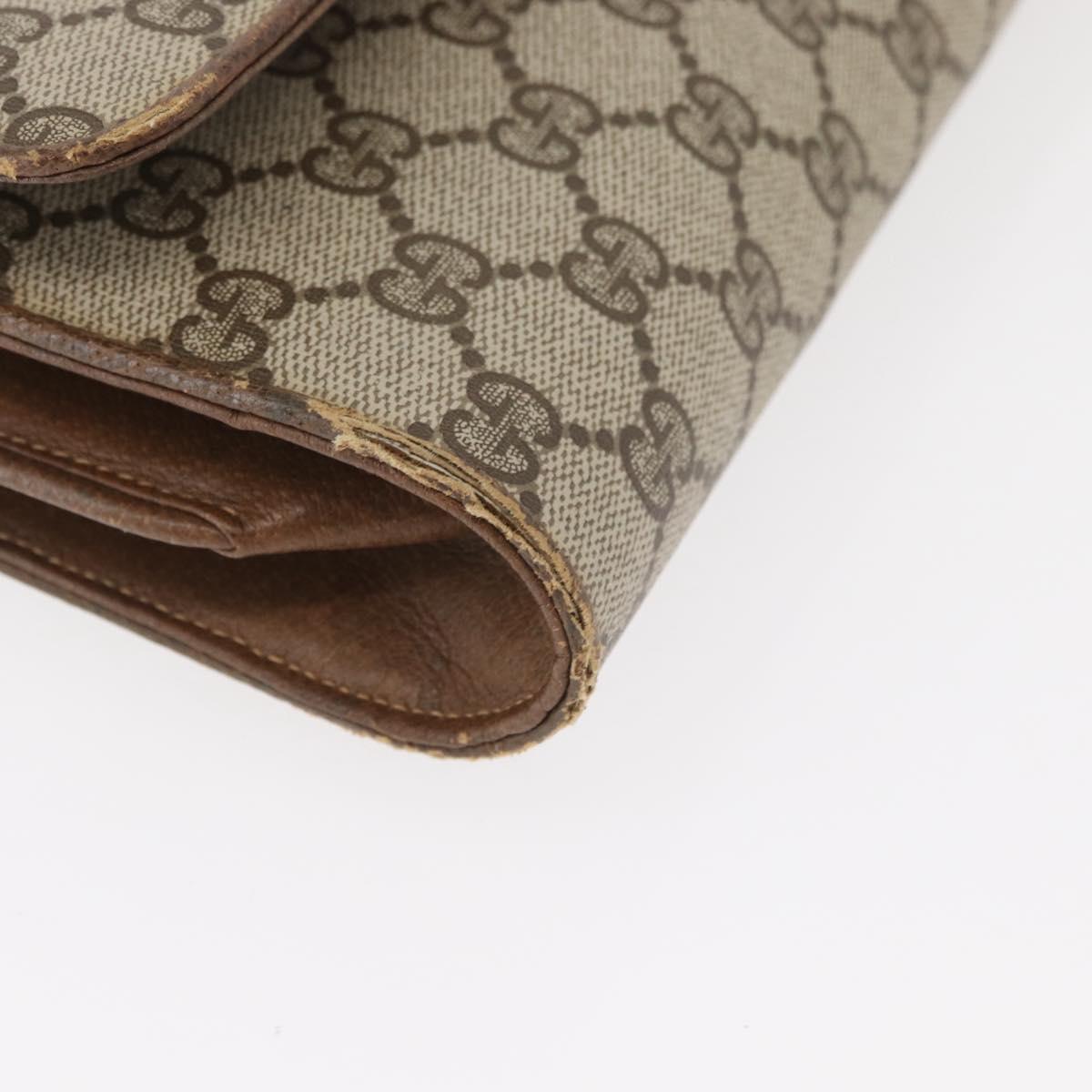 GUCCI GG Supreme Shoulder Bag PVC Beige Gold 904 02 050 Auth bs34914