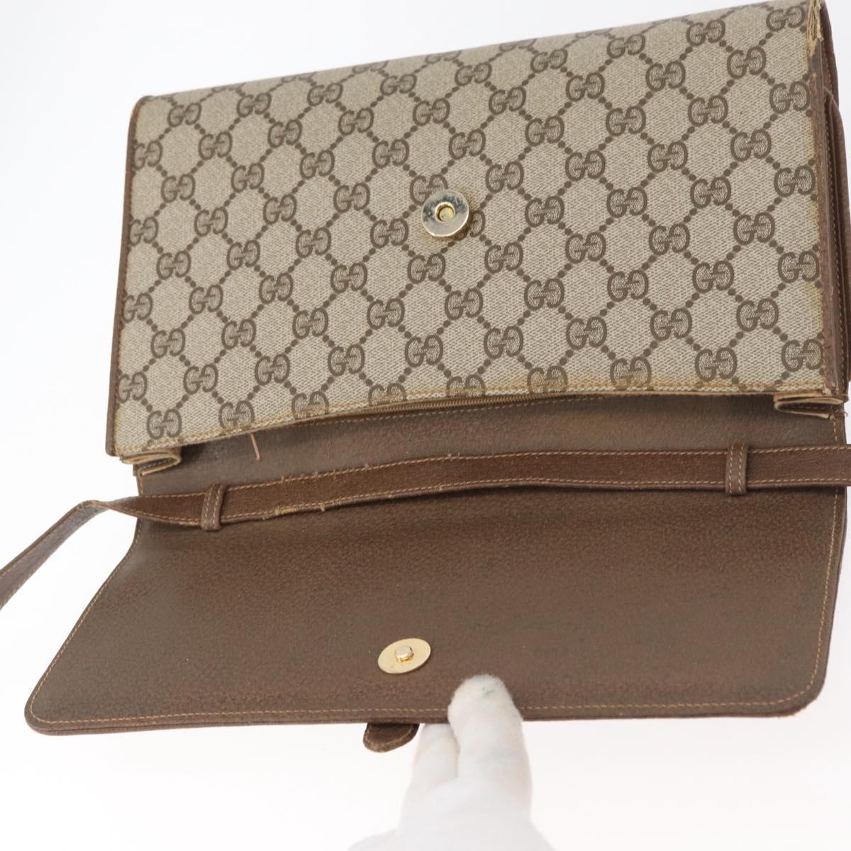 GUCCI GG Supreme Shoulder Bag PVC Beige Gold 904 02 050 Auth bs34914