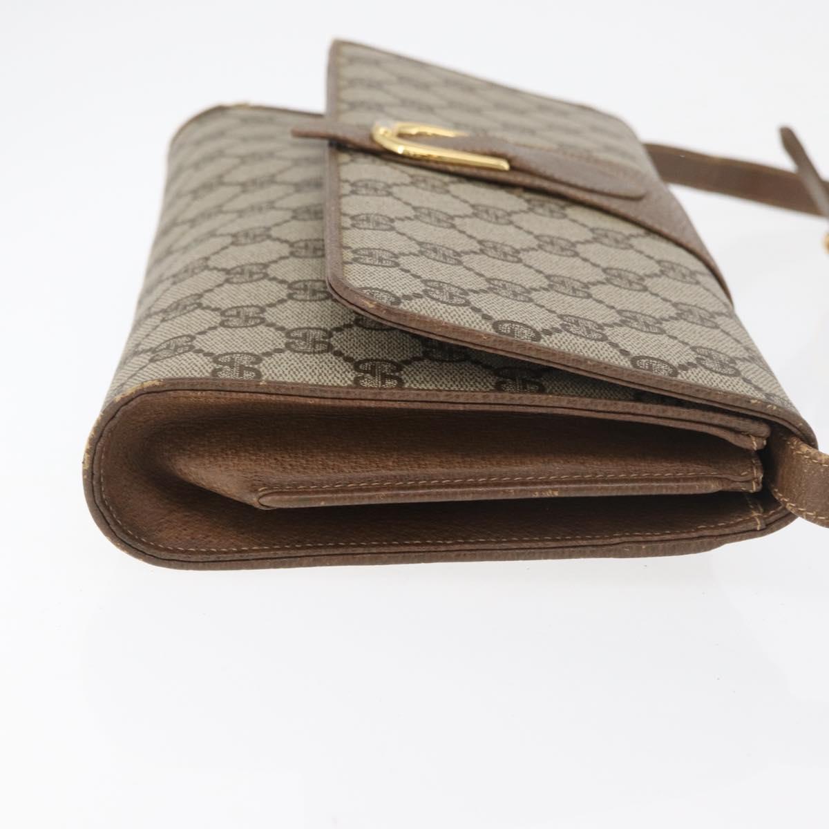 GUCCI GG Supreme Shoulder Bag PVC Beige Gold 904 02 050 Auth bs34914