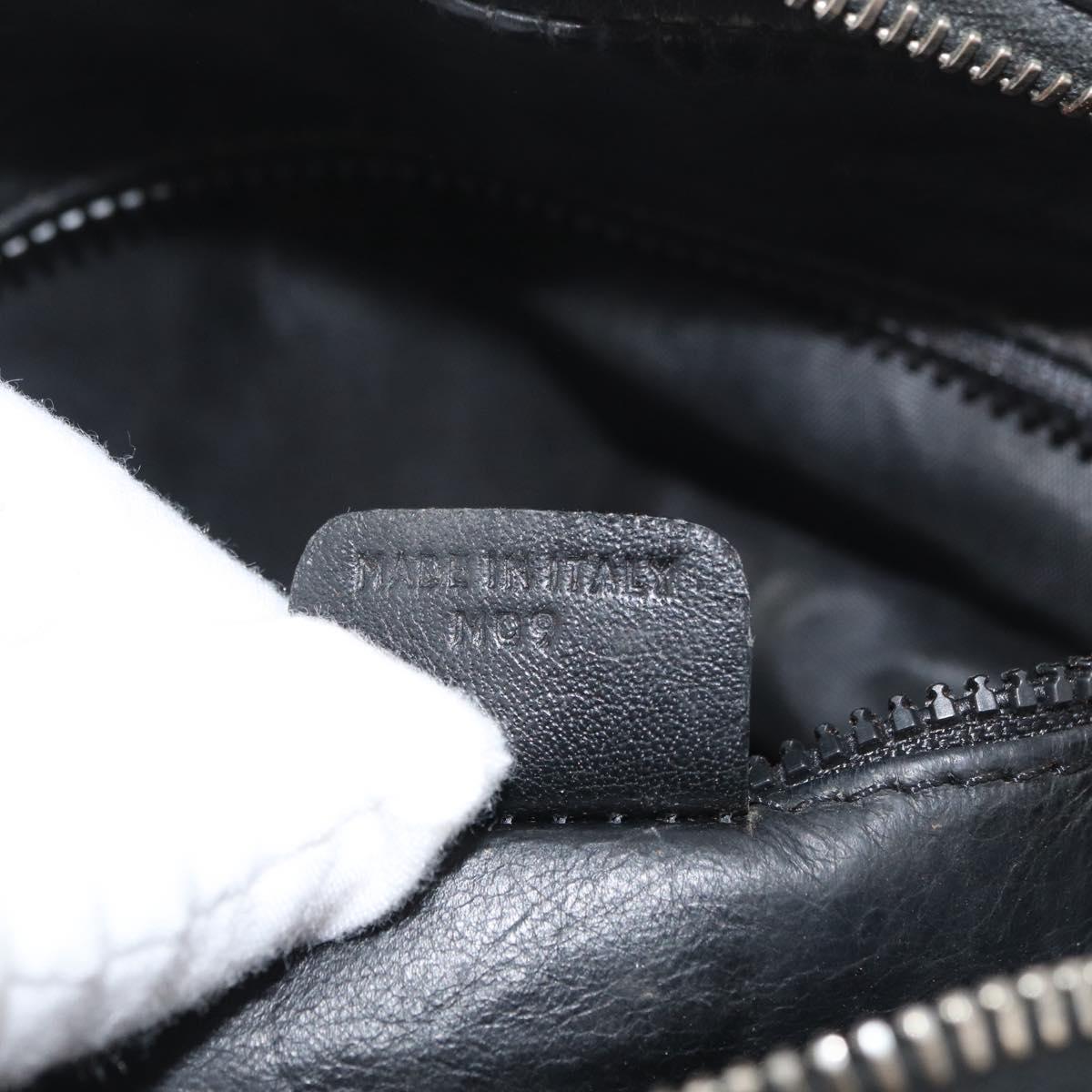 CELINE Shoulder Bag Leather Black Gold Auth bs34916