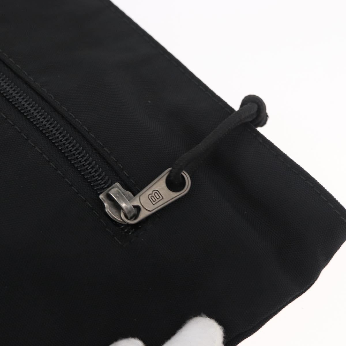 BALENCIAGA Clutch Bag Canvas Black Silver 459745 Auth bs34917A