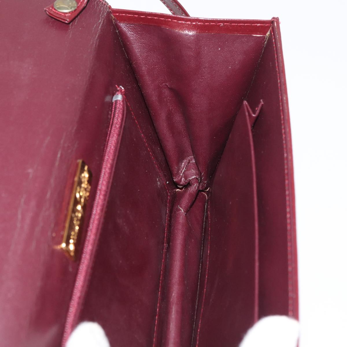 CARTIER Must Line Shoulder Bag Leather Bordeaux Gold Auth bs34921A