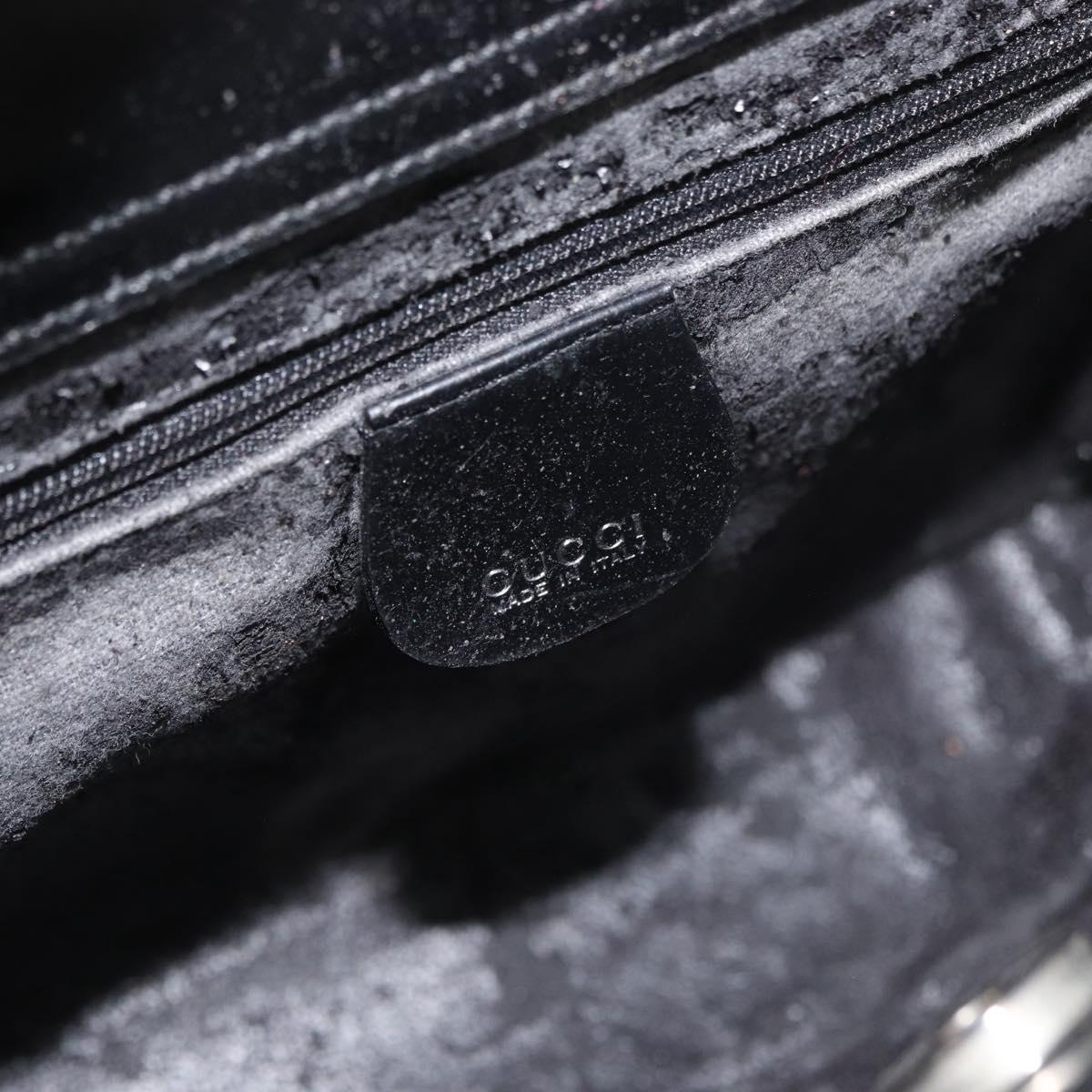 GUCCI Shoulder Bag Patent leather Black Silver 000 0506 1013 Auth bs34922
