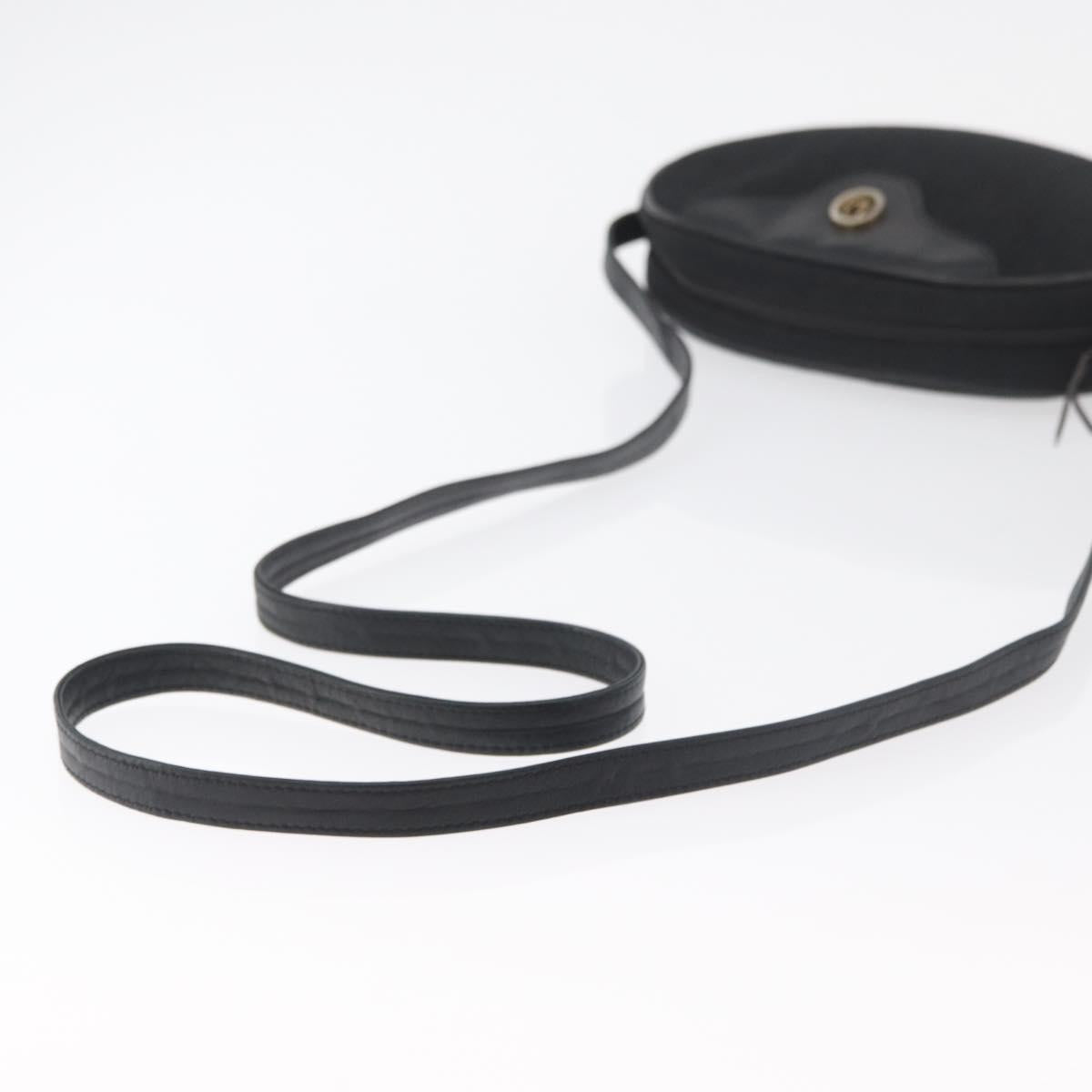 Christian Dior Trotter Canvas Shoulder Bag Black Gold Auth bs34928A