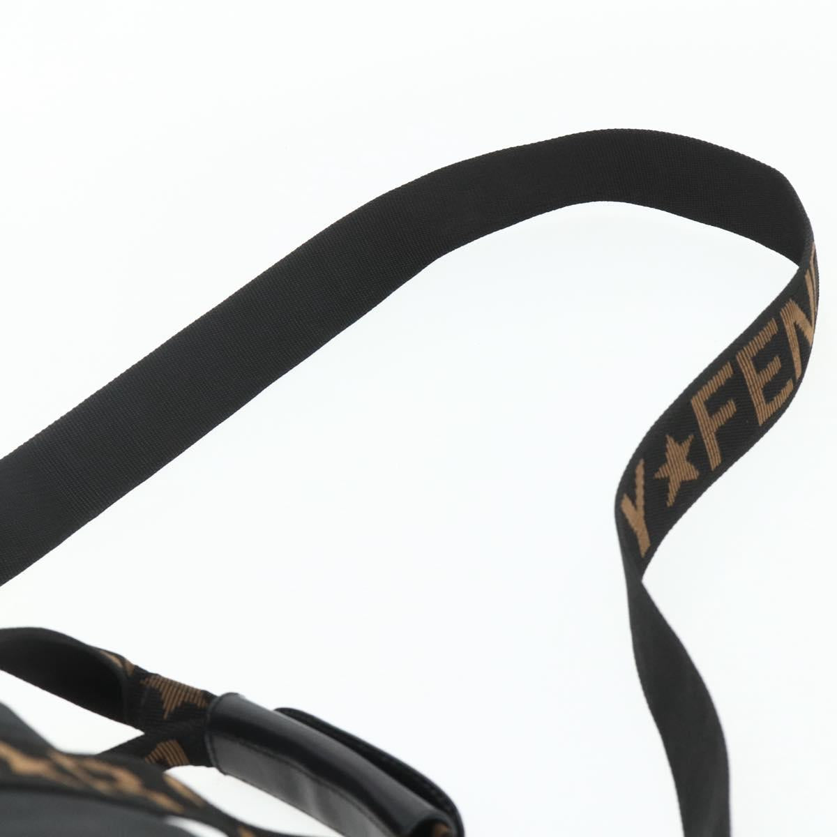 FENDI Hand Bag Nylon 2way Black Gold Auth bs34931