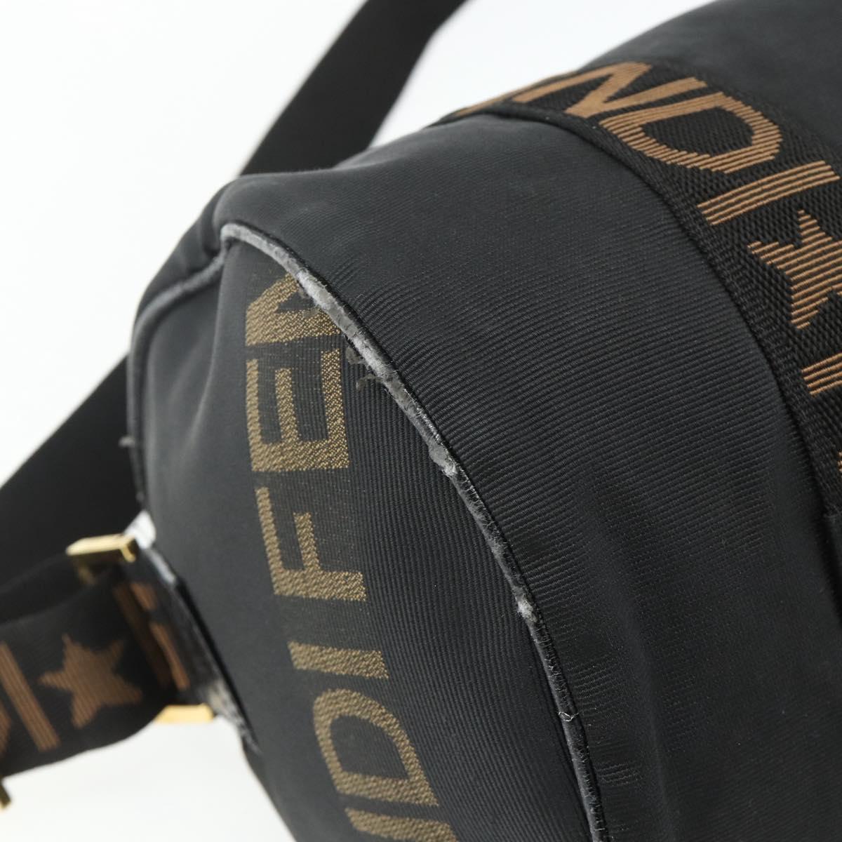 FENDI Hand Bag Nylon 2way Black Gold Auth bs34931