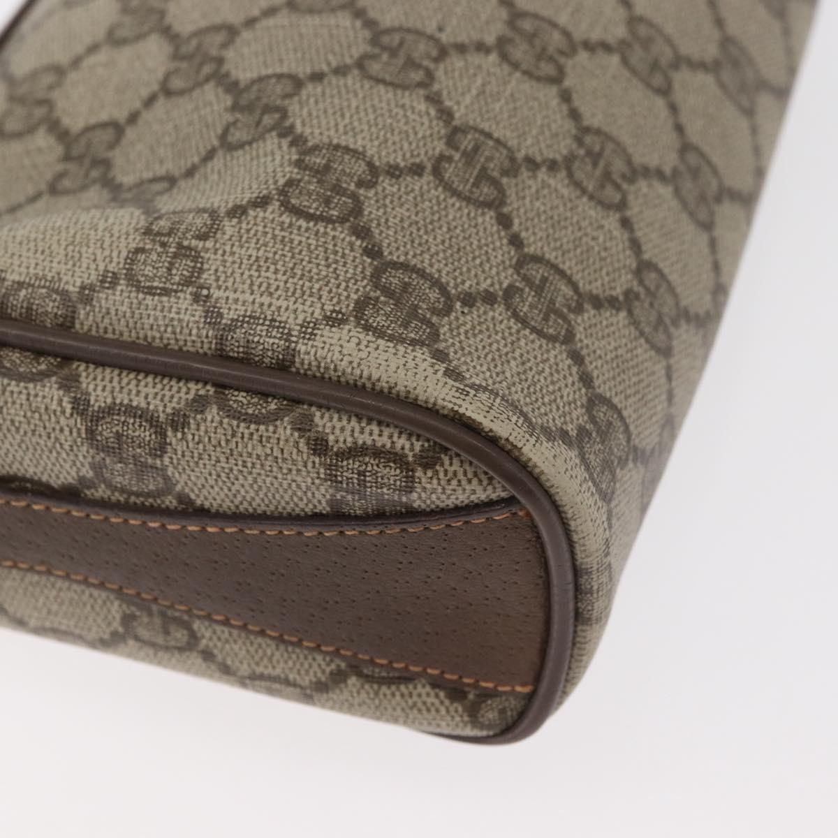 GUCCI GG Supreme Web Sherry Line Bag PVC Beige Gold 89 02 018 Auth bs34932