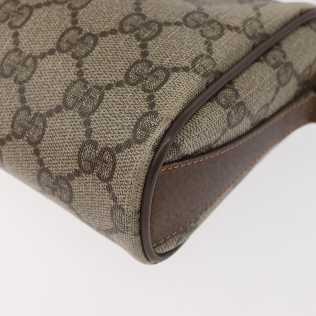 GUCCI GG Supreme Web Sherry Line Bag PVC Beige Gold 89 02 018 Auth bs34932