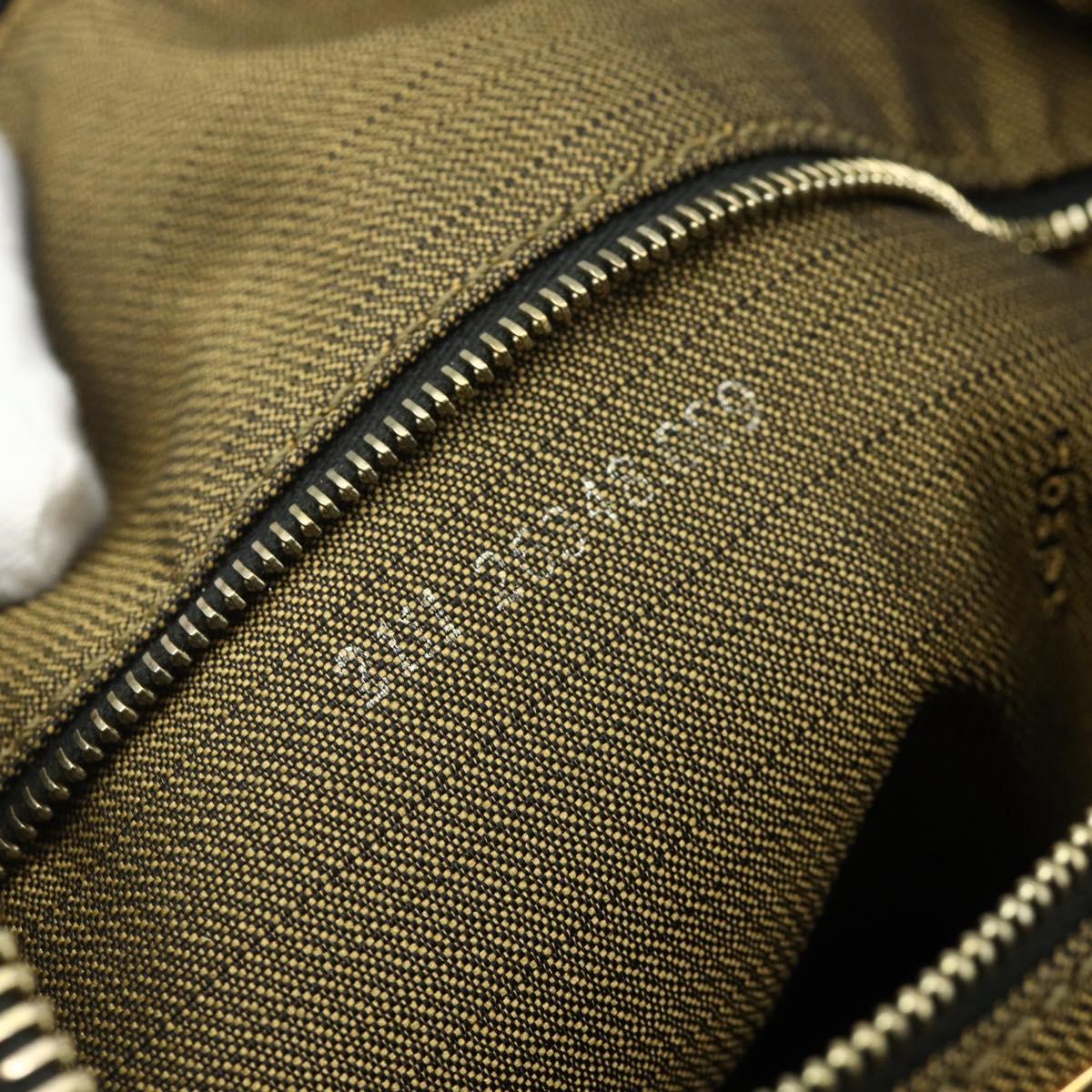 FENDI Zucca Canvas Hand Bag Black Brown Auth bs34936