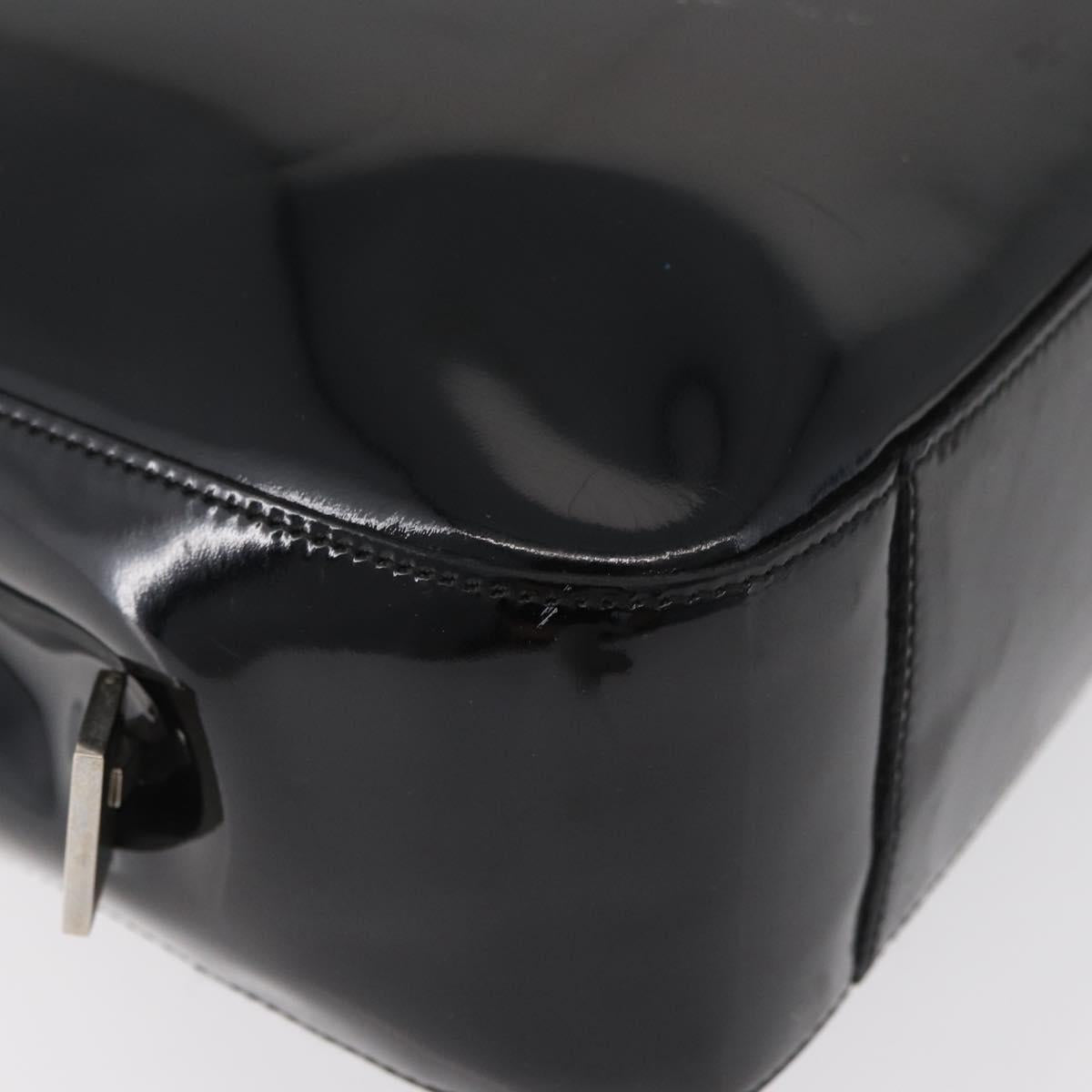 Salvatore Ferragamo Tote Bag Patent leather Black Silver Auth bs34940