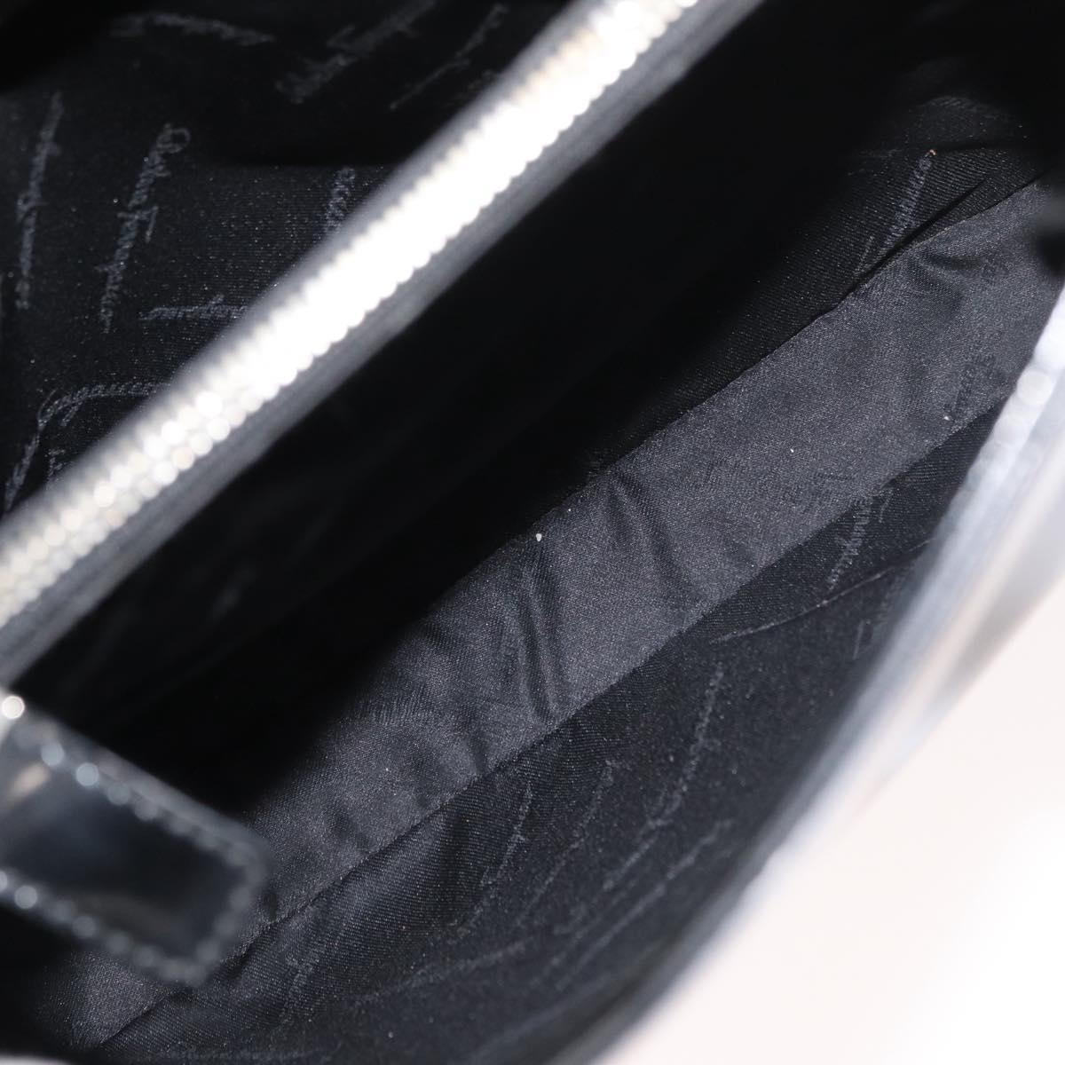 Salvatore Ferragamo Tote Bag Patent leather Black Silver Auth bs34940
