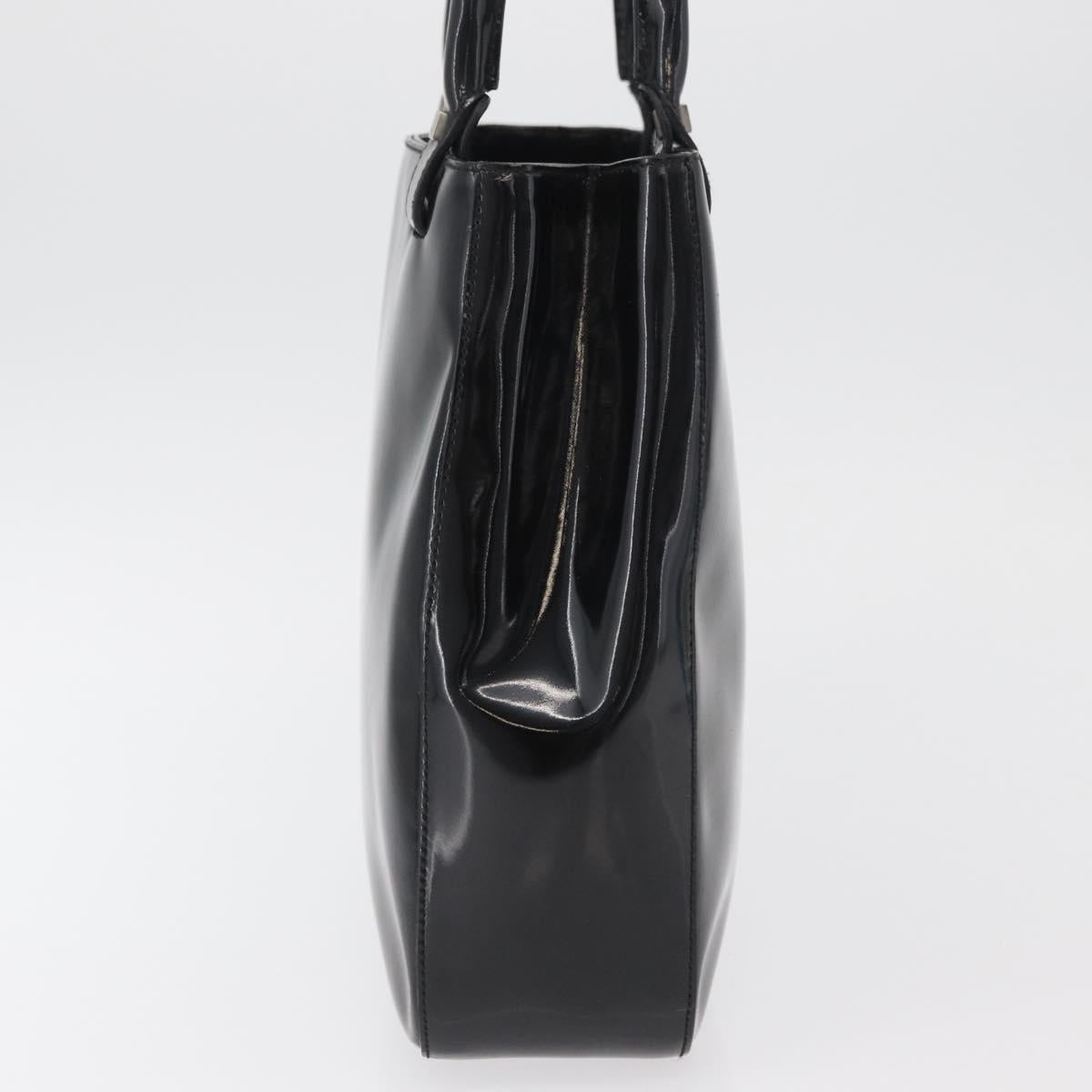 Salvatore Ferragamo Tote Bag Patent leather Black Silver Auth bs34940