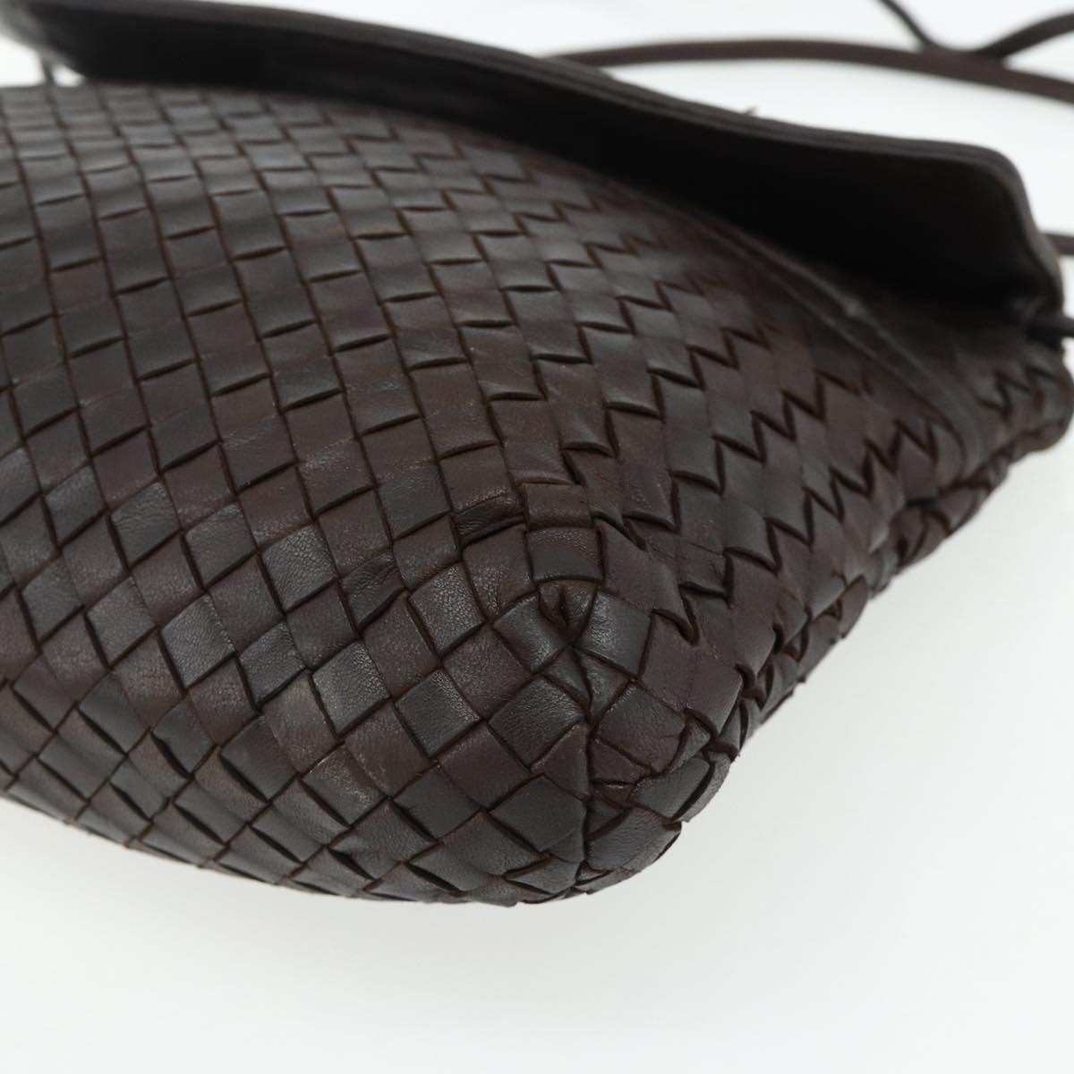 BOTTEGA VENETA INTRECCIATO Shoulder Bag Leather Brown Auth bs34942