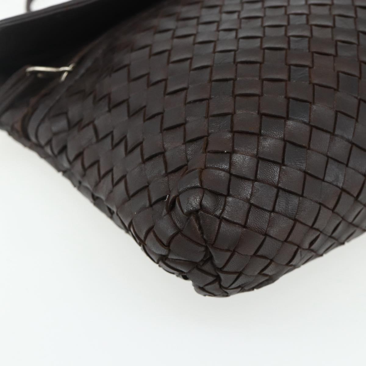 BOTTEGA VENETA INTRECCIATO Shoulder Bag Leather Brown Auth bs34942