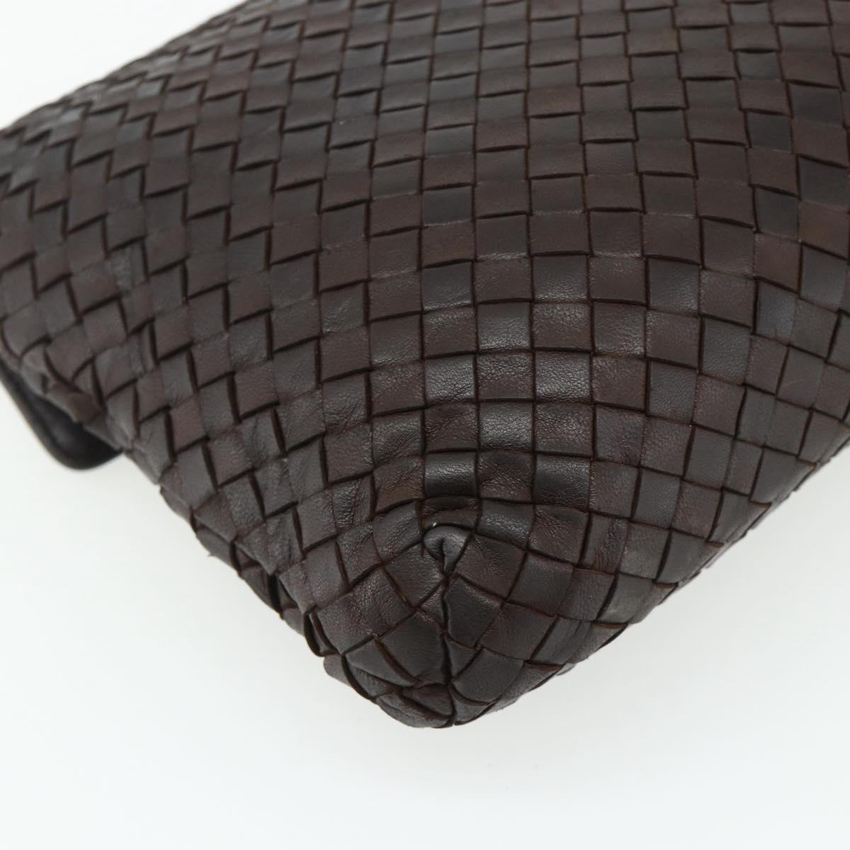 BOTTEGA VENETA INTRECCIATO Shoulder Bag Leather Brown Auth bs34942