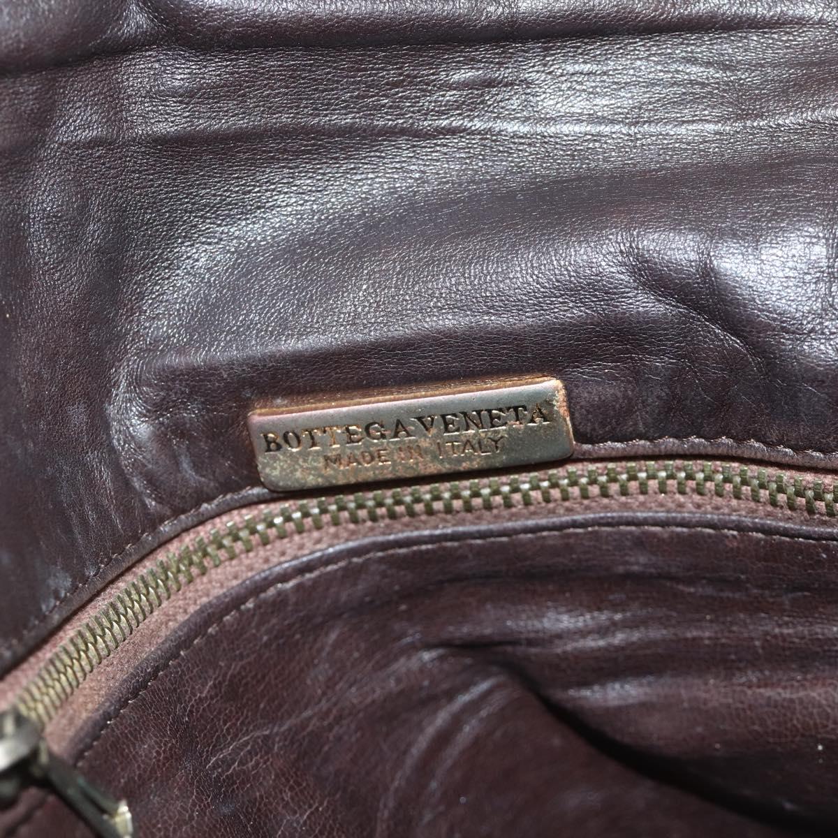 BOTTEGA VENETA INTRECCIATO Shoulder Bag Leather Brown Auth bs34942