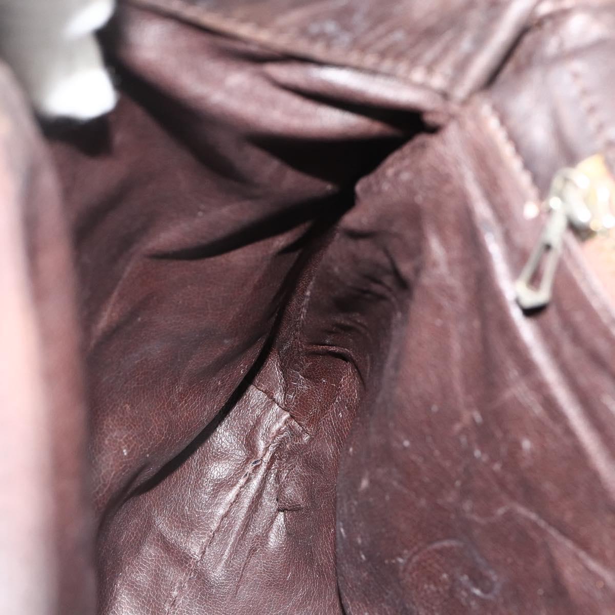 BOTTEGA VENETA INTRECCIATO Shoulder Bag Leather Brown Auth bs34942