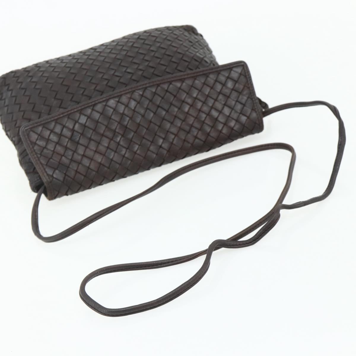 BOTTEGA VENETA INTRECCIATO Shoulder Bag Leather Brown Auth bs34942