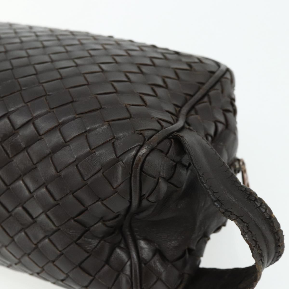 BOTTEGA VENETA INTRECCIATO Clutch Bag Leather Brown Auth bs34943