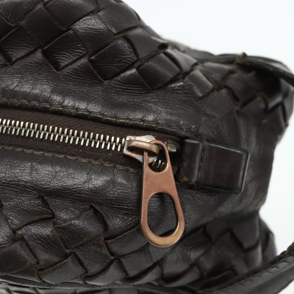 BOTTEGA VENETA INTRECCIATO Clutch Bag Leather Brown Auth bs34943
