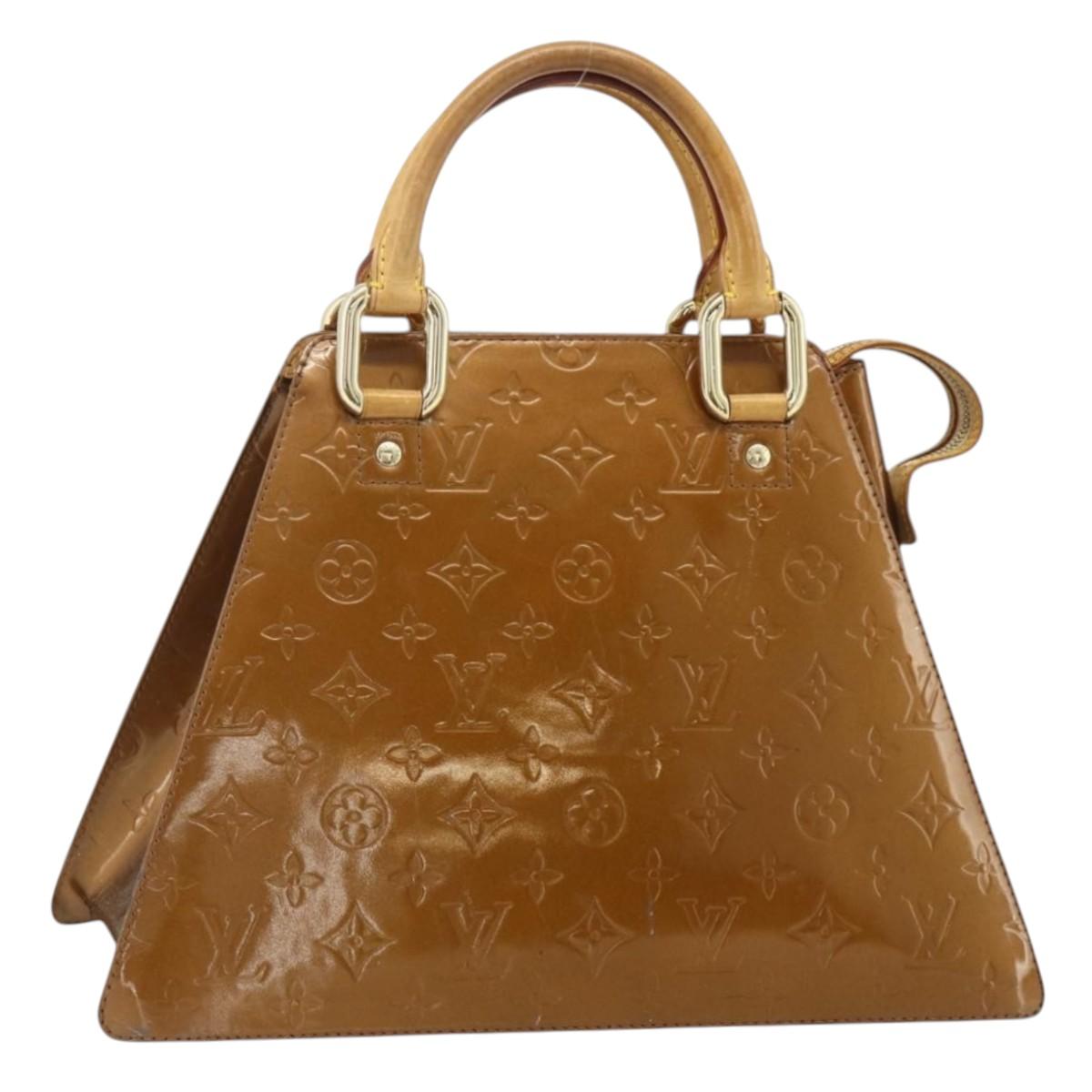 LOUIS VUITTON Monogram Vernis Forsyth Hand Bag Bronze M91113 LV Auth bs34944