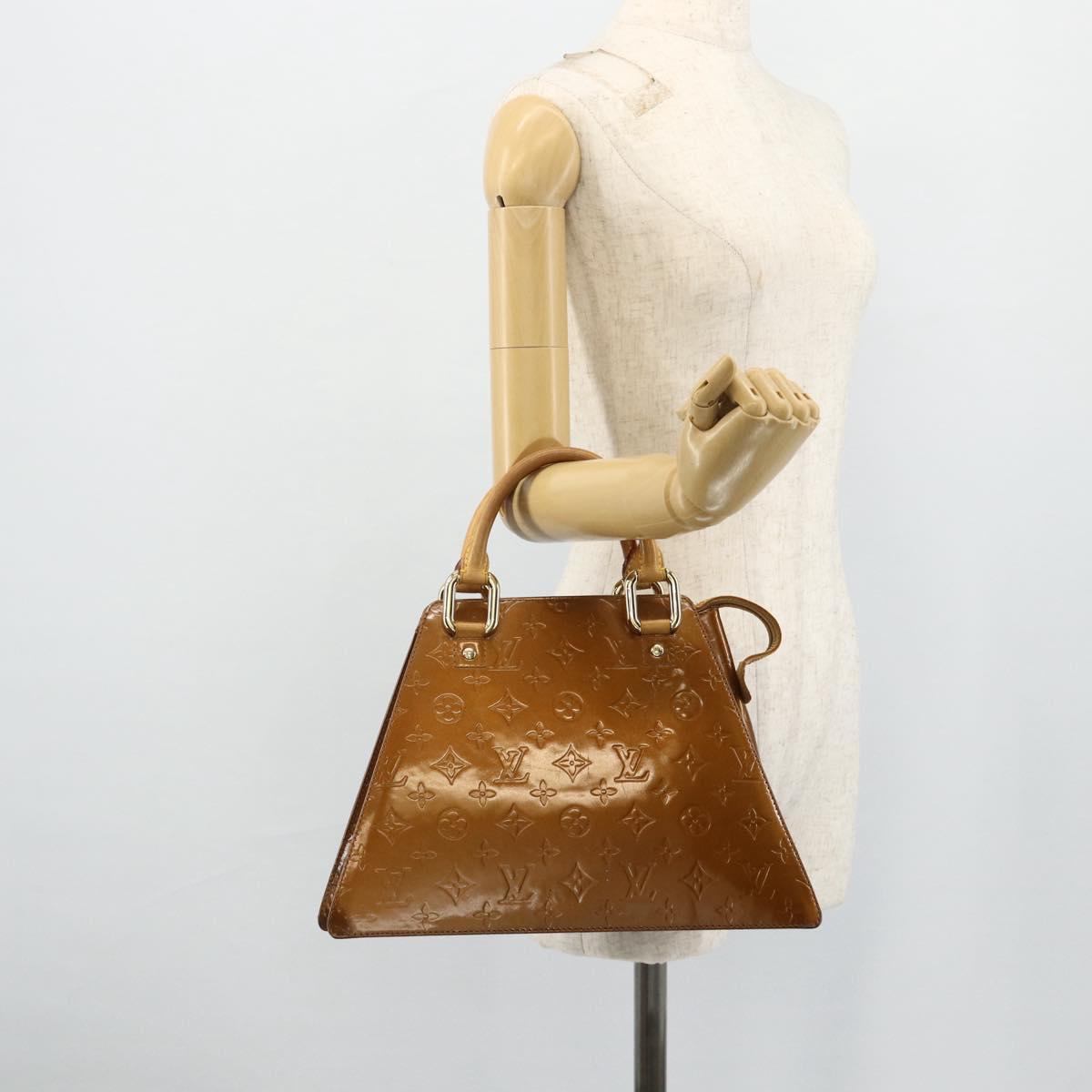 LOUIS VUITTON Monogram Vernis Forsyth Hand Bag Bronze M91113 LV Auth bs34944