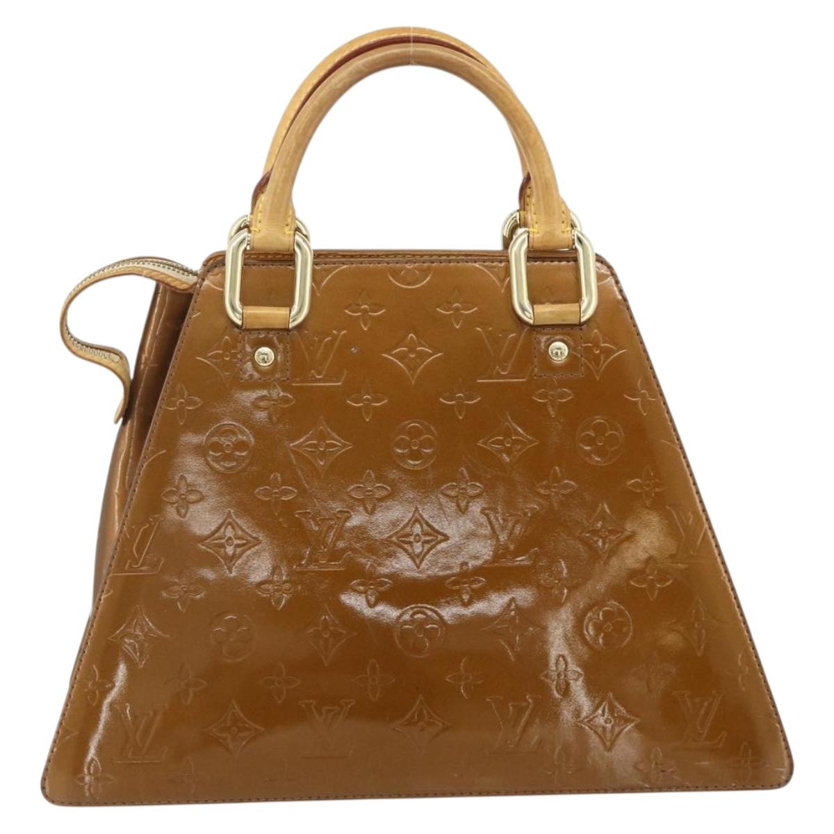 LOUIS VUITTON Monogram Vernis Forsyth Hand Bag Bronze M91113 LV Auth bs34944