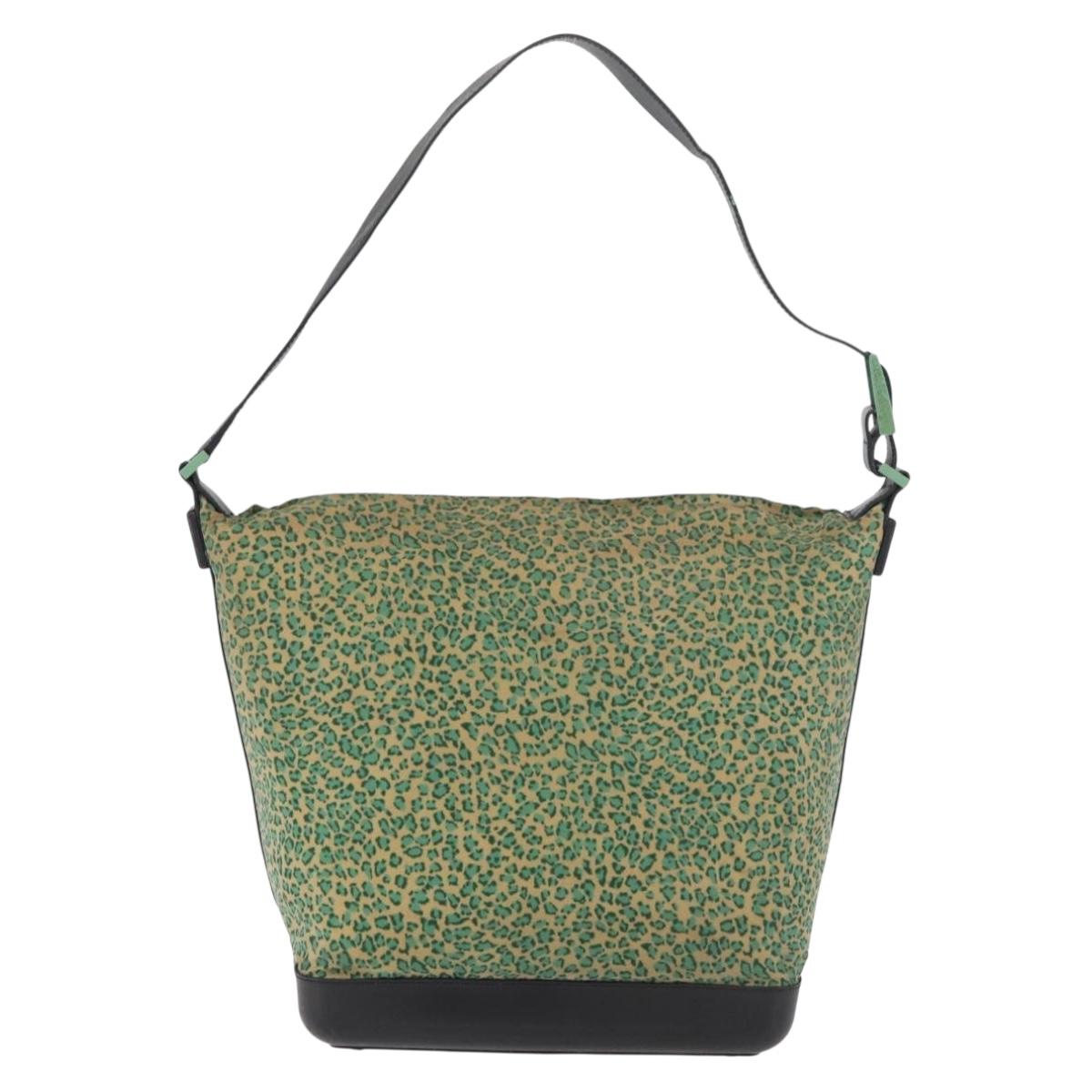BOTTEGA VENETA Shoulder Bag Nylon Green Auth bs34945