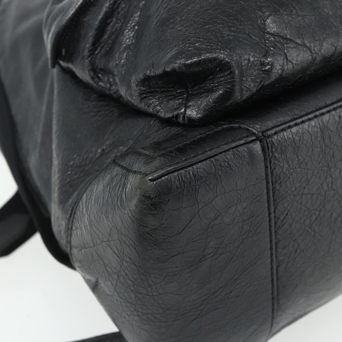 BALENCIAGA Backpack Leather Black Silver 409010 Auth bs34947