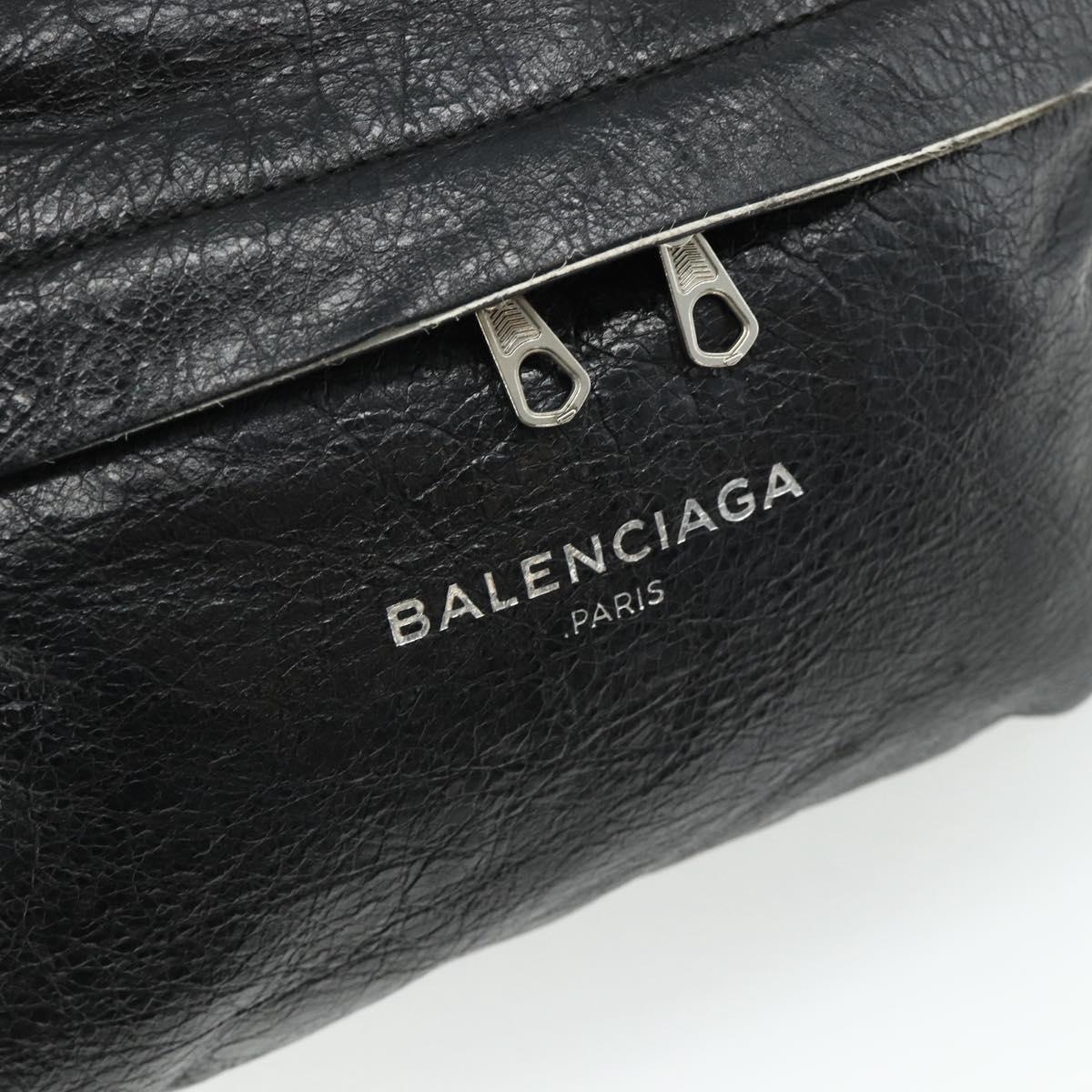 BALENCIAGA Backpack Leather Black Silver 409010 Auth bs34947