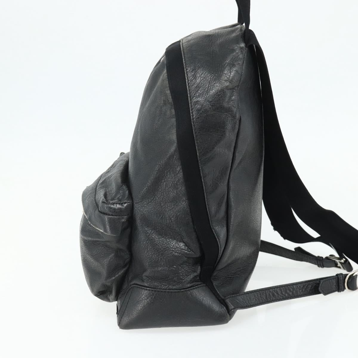 BALENCIAGA Backpack Leather Black Silver 409010 Auth bs34947
