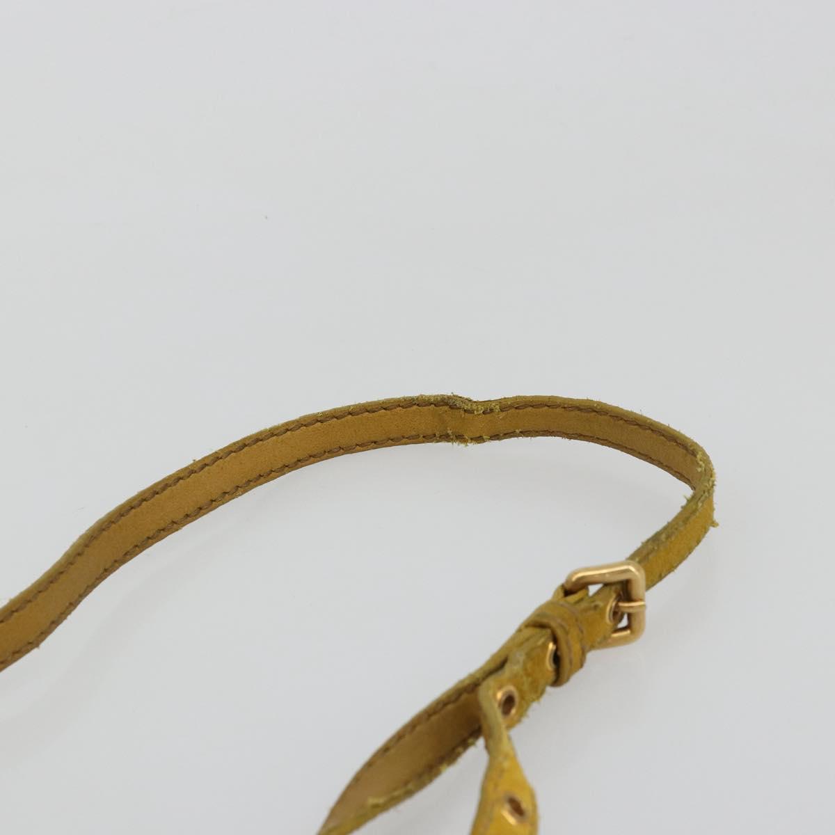 Miu Miu Hand Bag Suede 2way Yellow Gold Auth bs34949