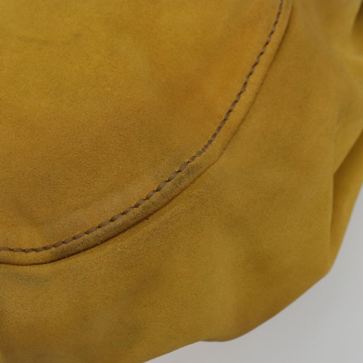 Miu Miu Hand Bag Suede 2way Yellow Gold Auth bs34949