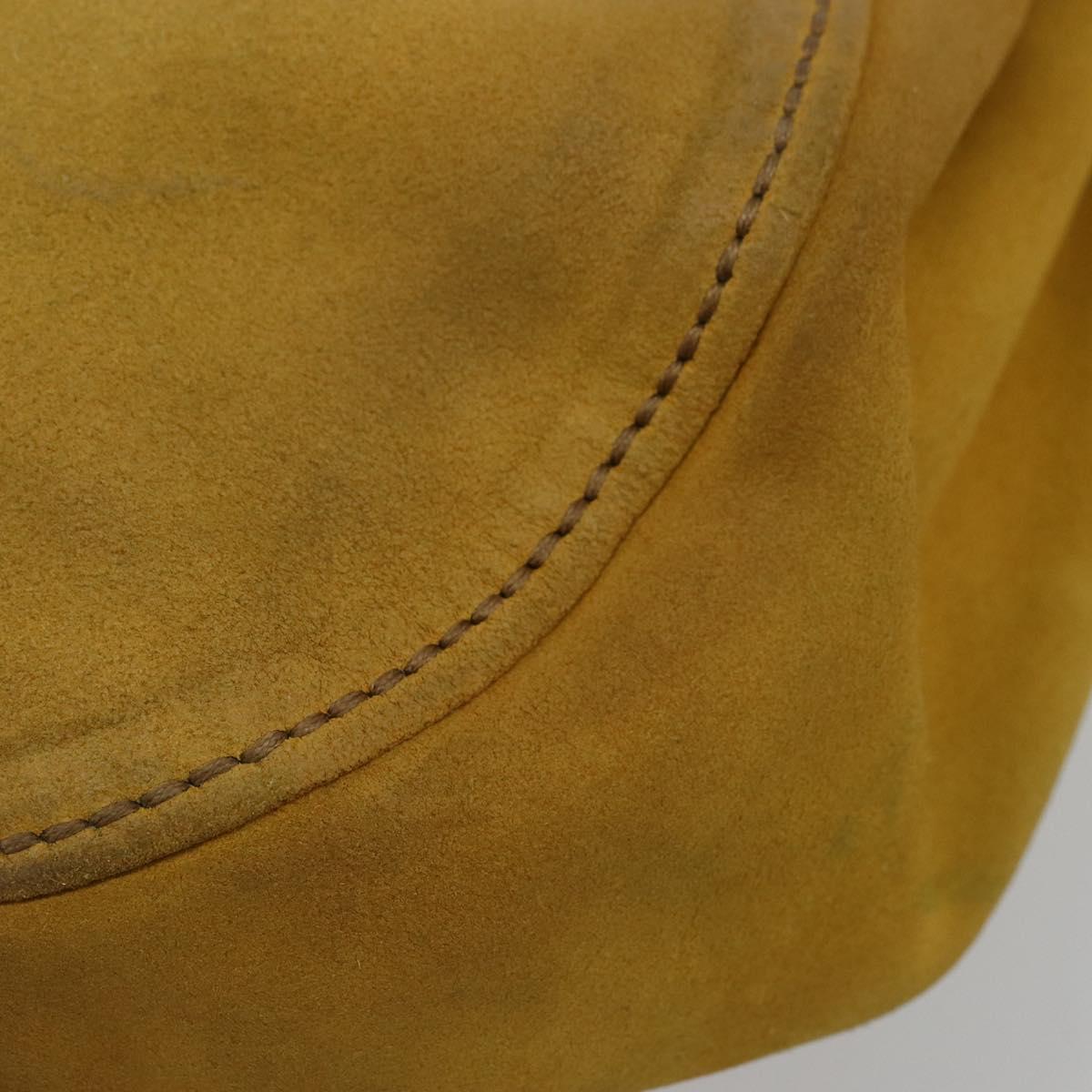 Miu Miu Hand Bag Suede 2way Yellow Gold Auth bs34949