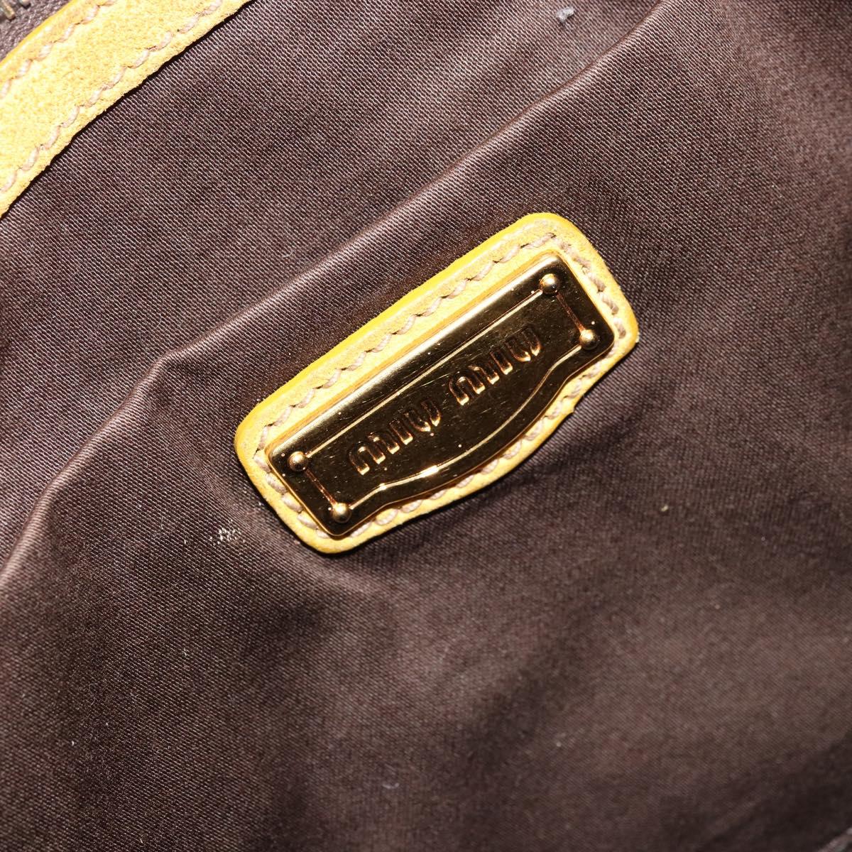 Miu Miu Hand Bag Suede 2way Yellow Gold Auth bs34949