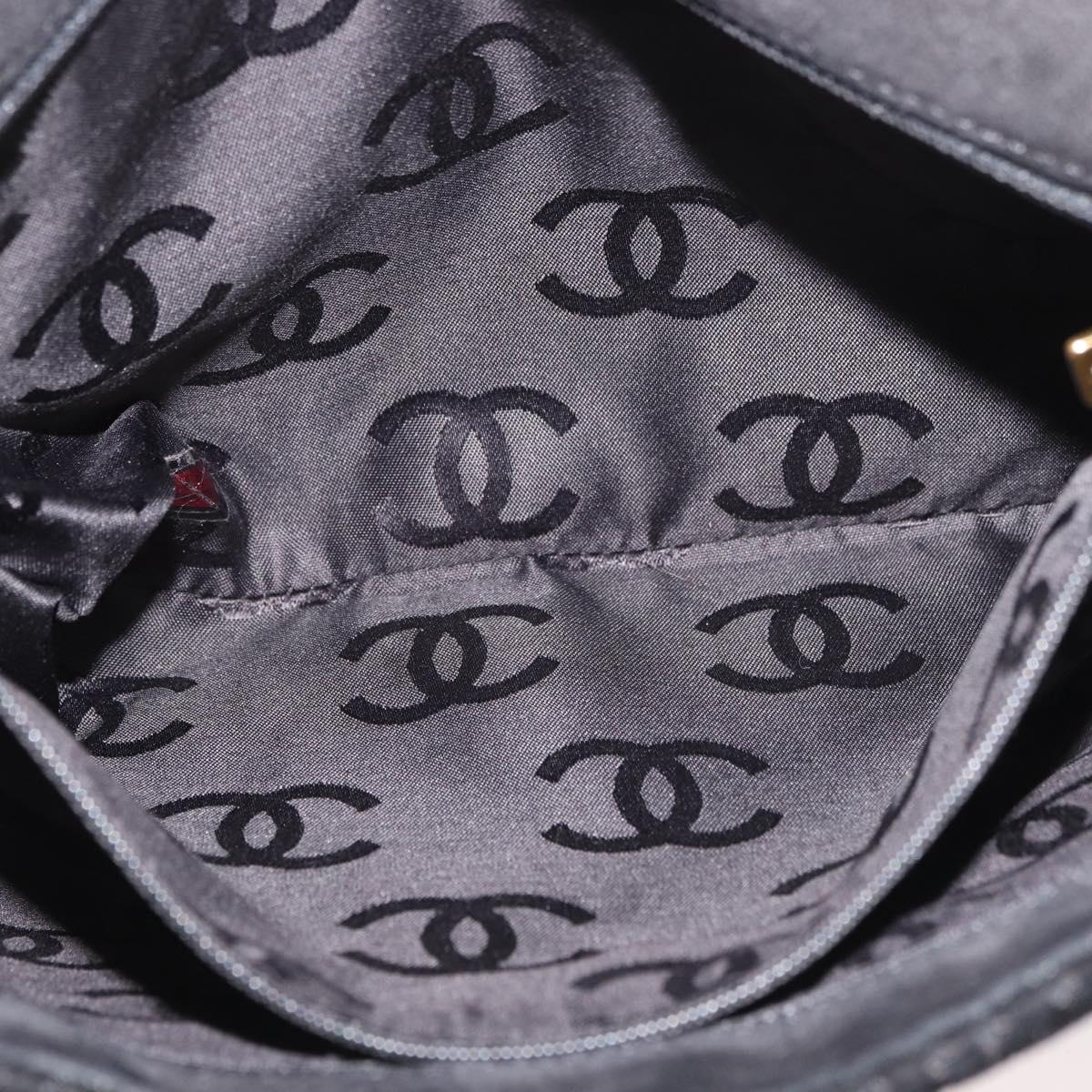 CHANEL Wild Stitch Chain Shoulder Bag Suede Black Gold CC Auth bs34950A